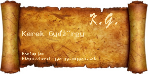 Kerek György névjegykártya